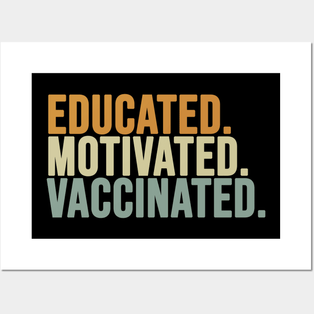 educated. motivated. vaccinated. Wall Art by Egit